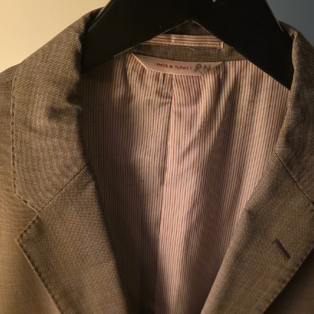 Gray Sport Coat Marzotto with Notch Lapel and Fine Texture